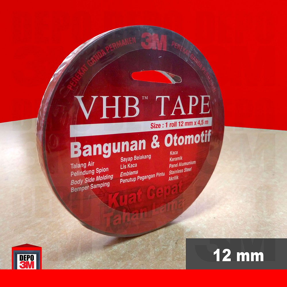 

3M VHB Double Tape 12mm x 4.5m ORIGINAL (Bangunan & Otomotif)