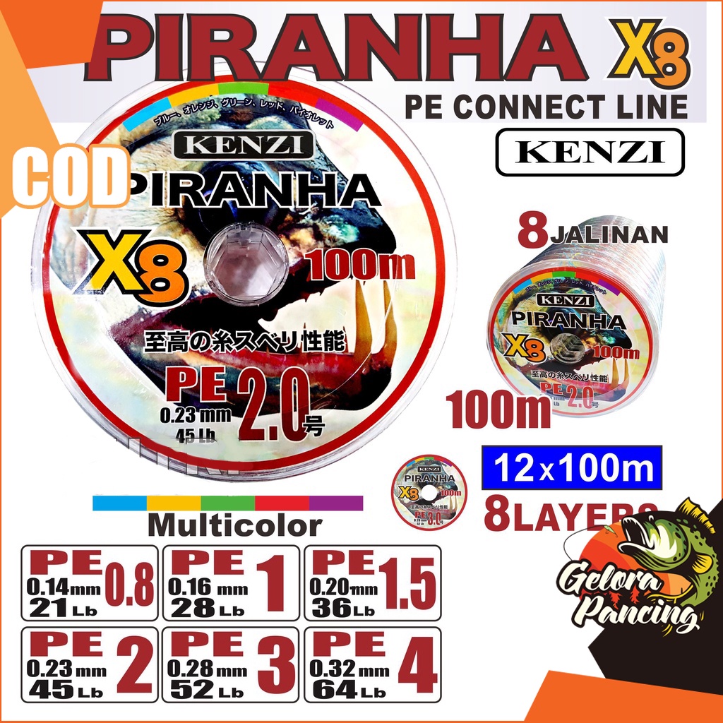 SENAR PANCING PE KENZI PIRANHA X8
