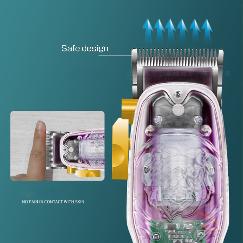 Kemei KM 2707 PG Alat Cukur Rambut Transparant Hair Clipper Cukuran