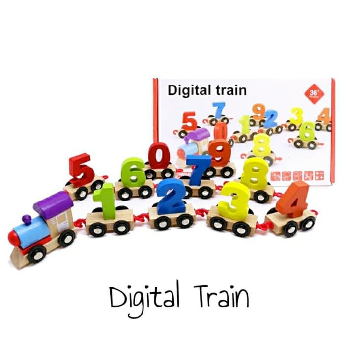 MAINAN KAYU KERETA DIGITAL TRAIN MAINAN ANAK ANAK EDUKASI EDUKATIF