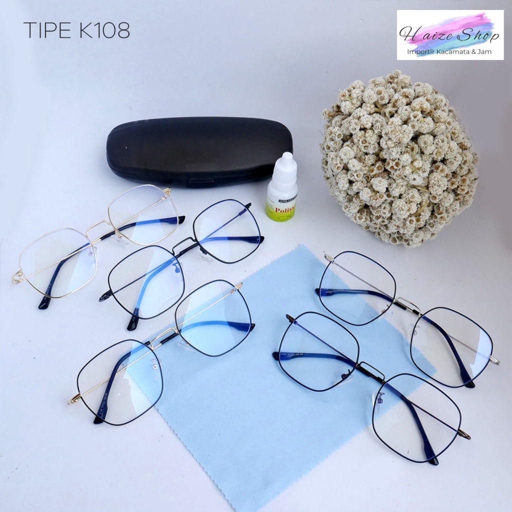 Haizeshop Kacamata Minus Silinder Antiradiasi blueray Komputer hp Fashion Pria Wanita k108