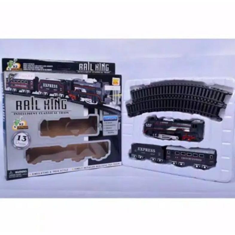 Mainan Train Set Rail King 13 Pcs