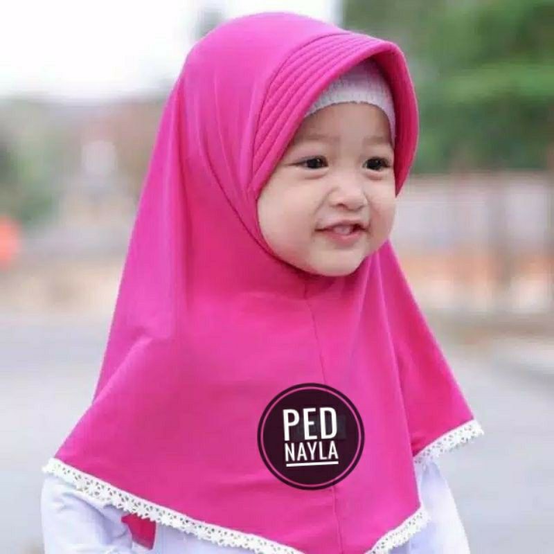 jilbab / anak / bayi / hijab /0-3 tahun/ RENDA PET