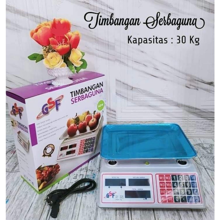 TIMBANGAN BUAH DIGITAL GSF 4530 / TIMBANGAN DIGITAL 30KG PRICING SCALE TIMBANGAN LAUNDRY BARANG / TIMBANGAN GSF 30 KG / GSF G-4530 / GSF G4530 / GSF G 4530 / GSF 4530