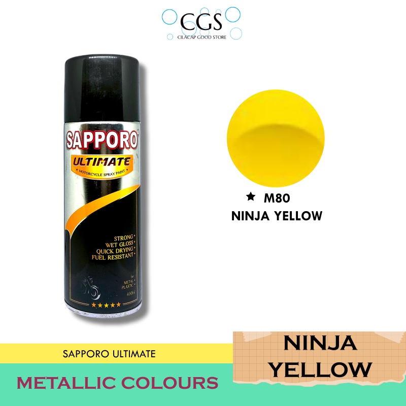 SAPPORO NINJA YELLOW M80 - cat sapporo kuning - sapporo m80 - pilok kuning sapporo ultimate - cat ku