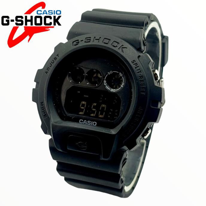 JAM TANGAN WANITA GSHOCK DW-6900 TALI TRANSPARAN - HITAM FULL