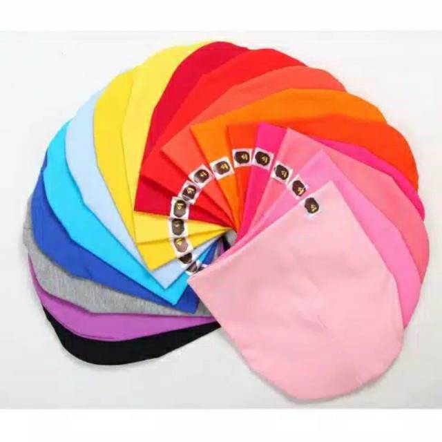 Topi kupluk bayi baby ape beany hat topi anak lucu warna polos