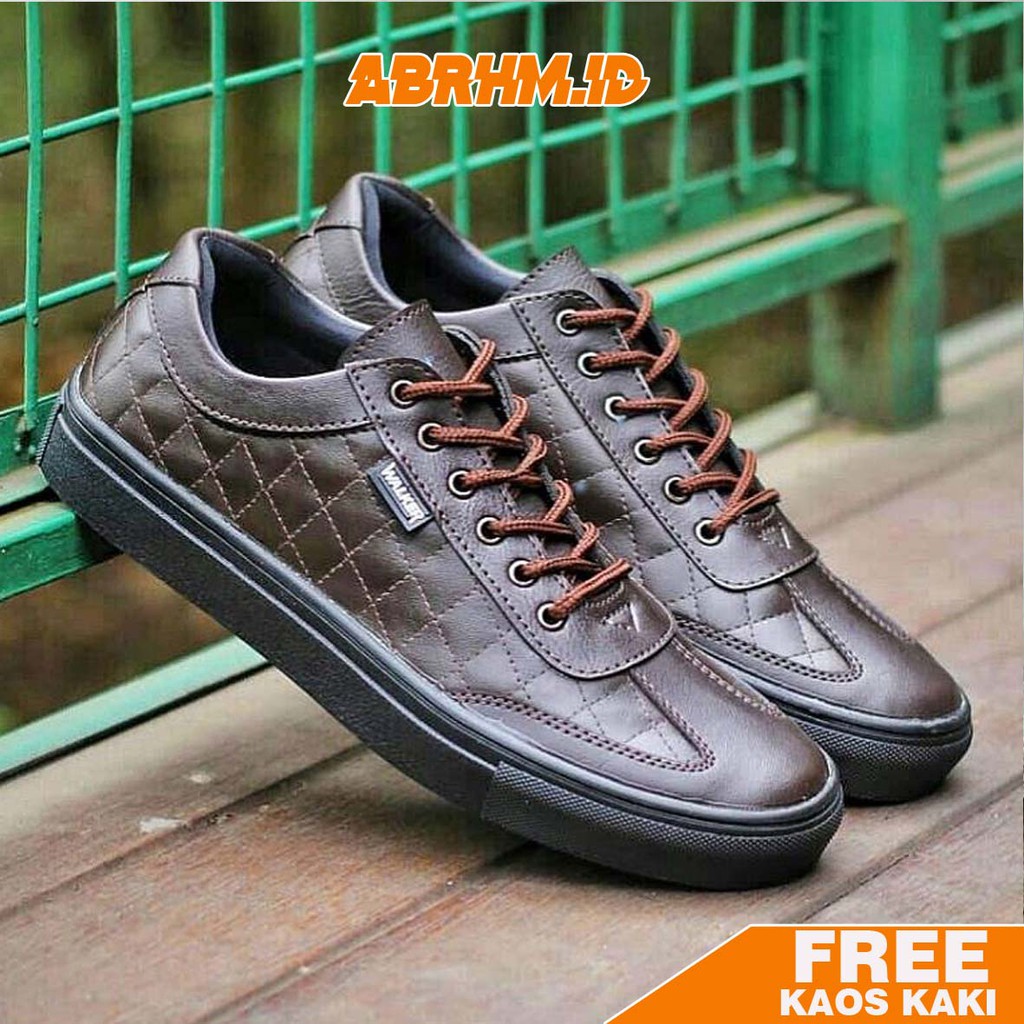 ABRHM X PEDRO Sepatu Casual Formal Sneakers Pria Kasual Formal Kerja Kantor Black Brown Pantofel Kulit Pu
