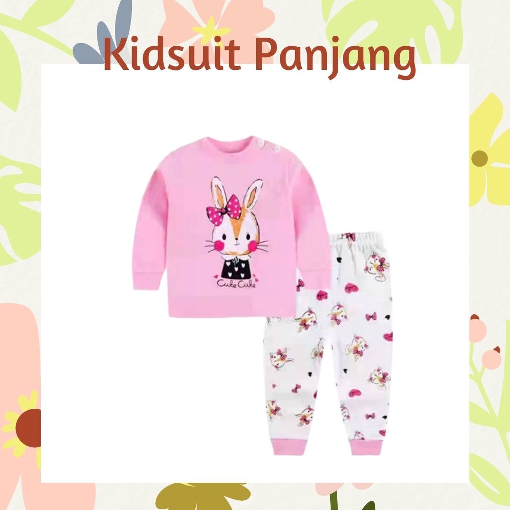 Plazababyku KIDS SUIT PANJANG H5 Setelan Anak Bahan Kaos Lengan Berkualitas Import cewek cowok NEW5