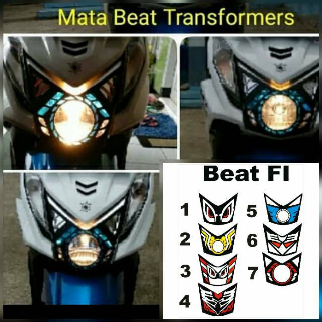 Stiker Sticker Mata Transformers Lampu Depan Beat Shopee Indonesia