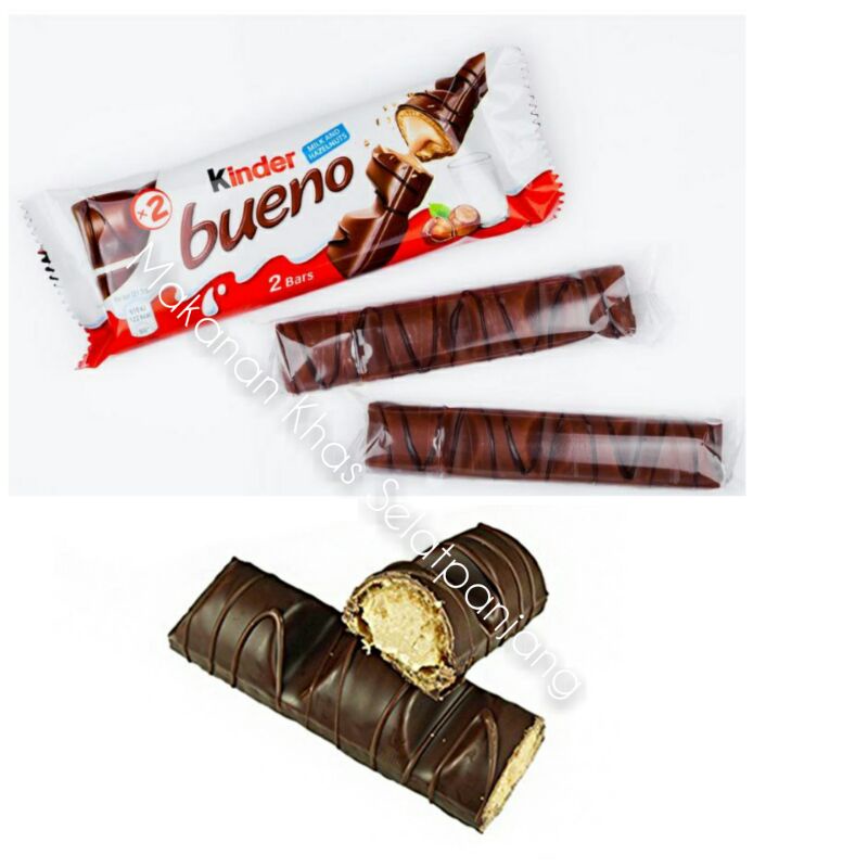 Kinder Bueno  With Milk and Hazelnuts Halal 43gram Import Malaysia