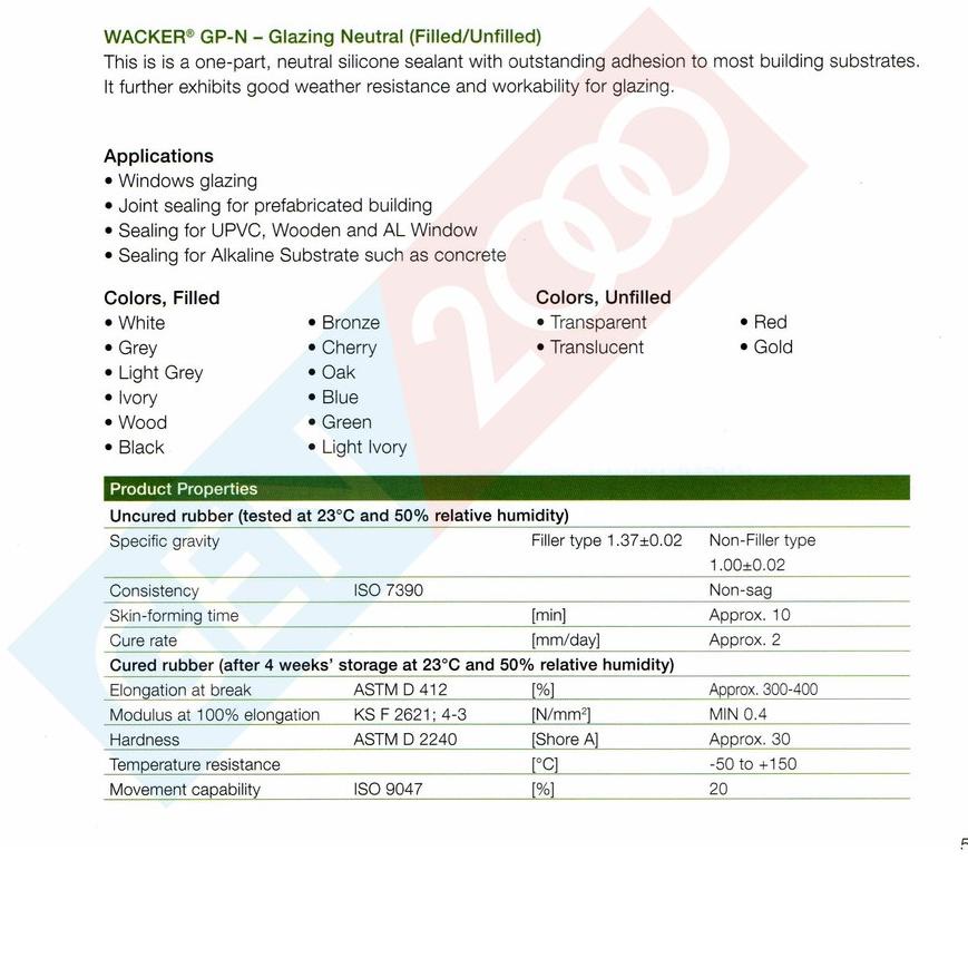 

Terbaik Lem Sealent GP Netral Cure Wacker Silicone Sealant Lem Silent Netral