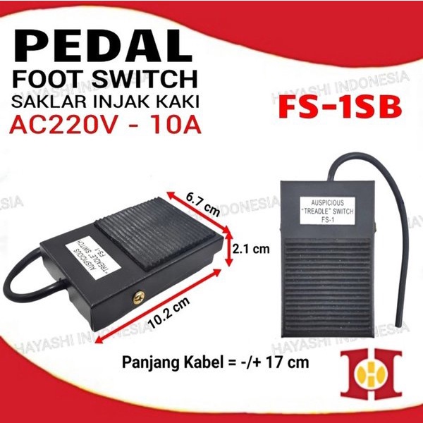 Foot Switch Saklar Injak Kaki Kaki AC 220V 10A 1No 1Nc Push On Off