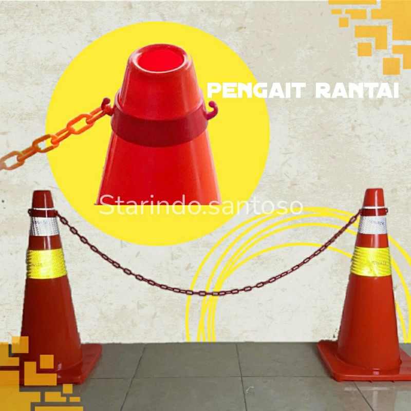 PENGAIT CONE ring cone Safety kaitan rantai pengaman jalan