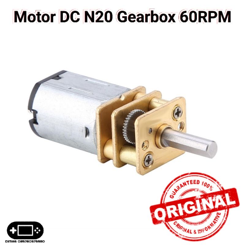 Jual Motor DC N20 Gearbox 60RPM Mini 3 Volt 12 Volt Mini Speed Rendah