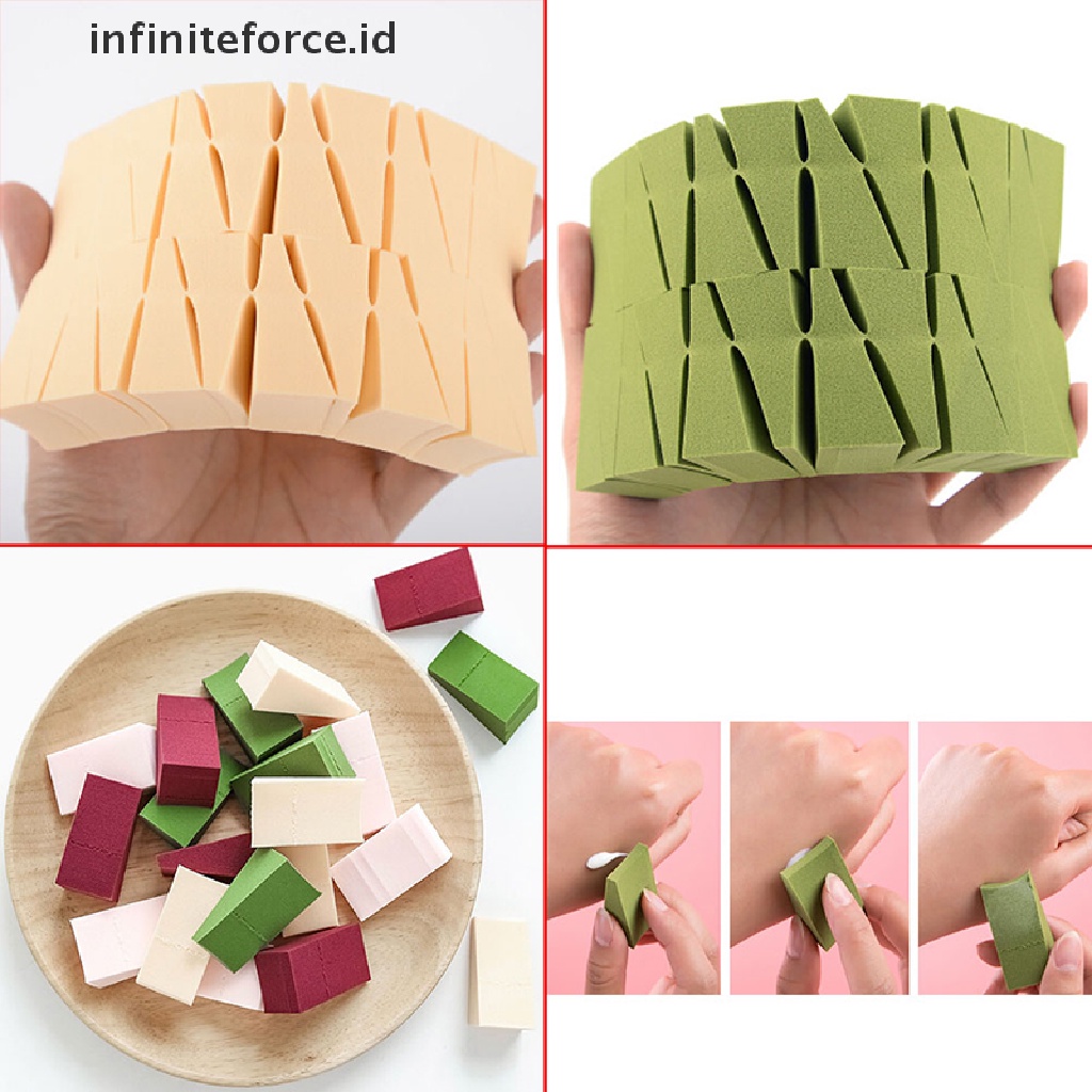 Infiniteforce.id 24pcs / Set Spons Puff Foundation Bentuk Segitiga Untuk Makeup / Kosmetik Wanita