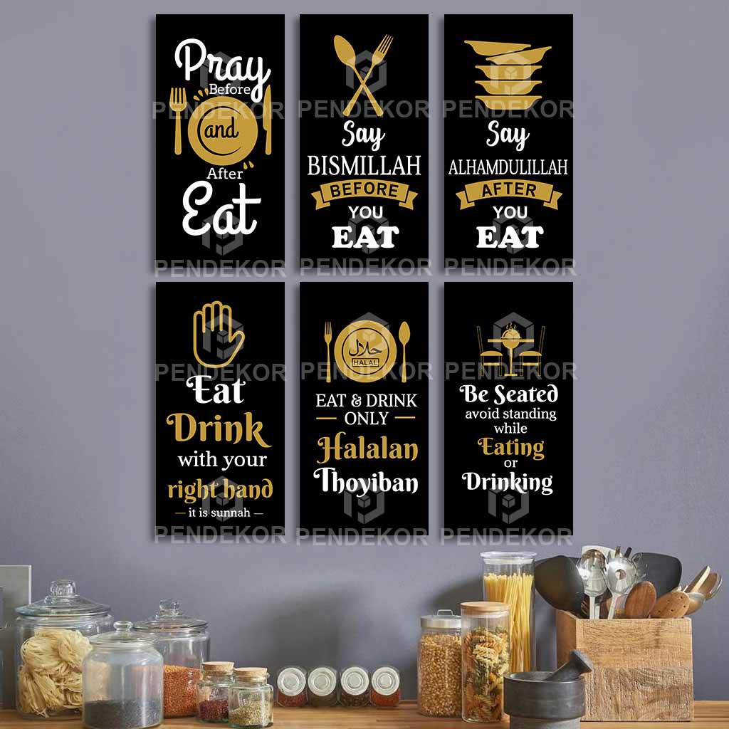 Hiasan Dinding Dapur Islami Wall Decor Pajangan Tema Food Kitchen Cooking