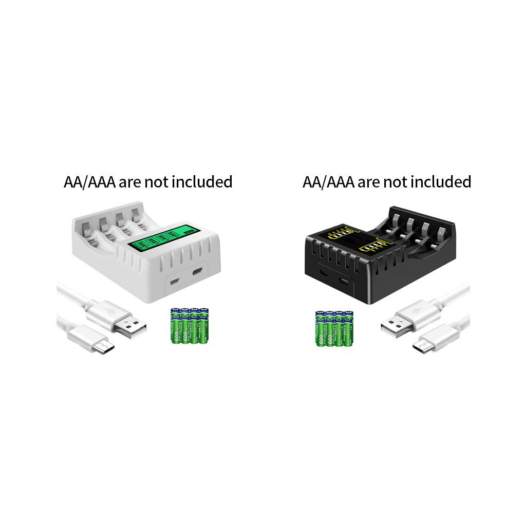 (house2020) Charger Baterai Elektrik 4 Slot Dengan Lampu Indikator LED