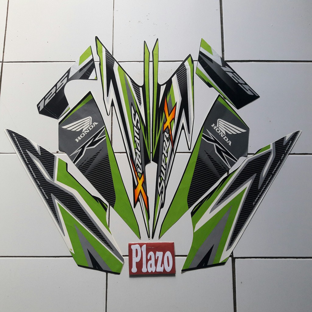 stiker motor supra x 125r 2012 hijau