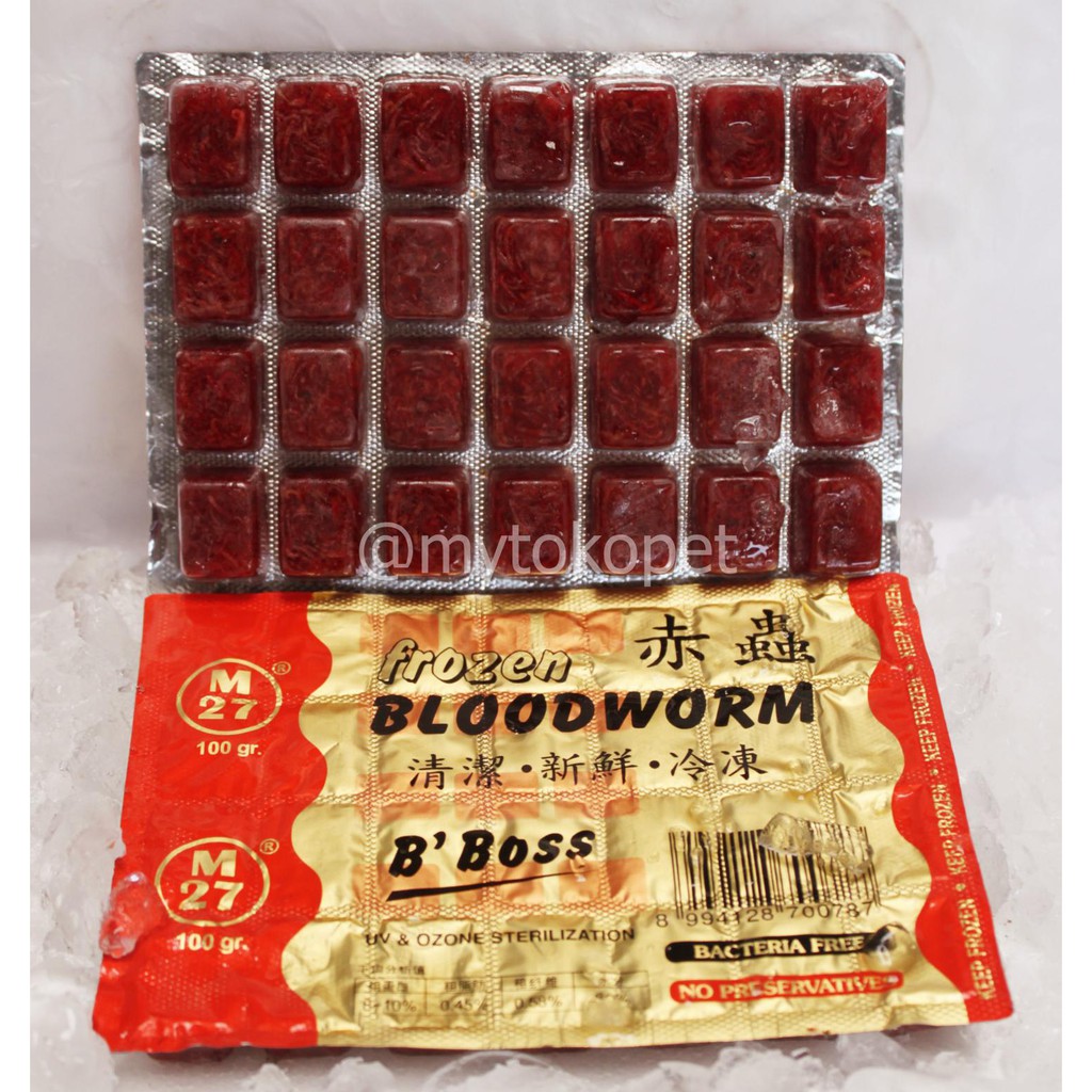 Cacing Beku B'BOSS - Premium Frozen Bloodworm 100GR