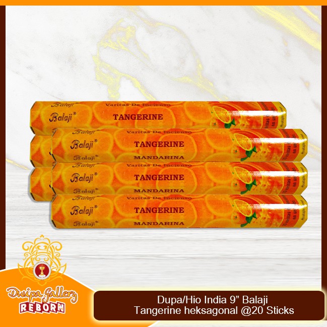 Dupa/Hio Wangi india 9&quot; Balaji Tangerine heksagonal @20 sticks (6pcs/box)