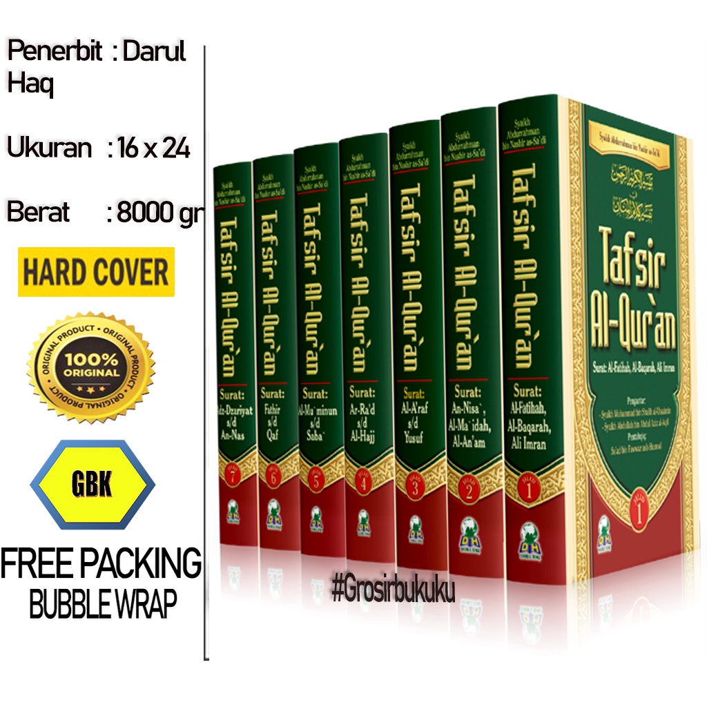 Buku Tafsir Al-Quran Syaikh Abdurrahman As-Sa’di | FullSet 7 Jilid (Lengkap) - Darul Haq