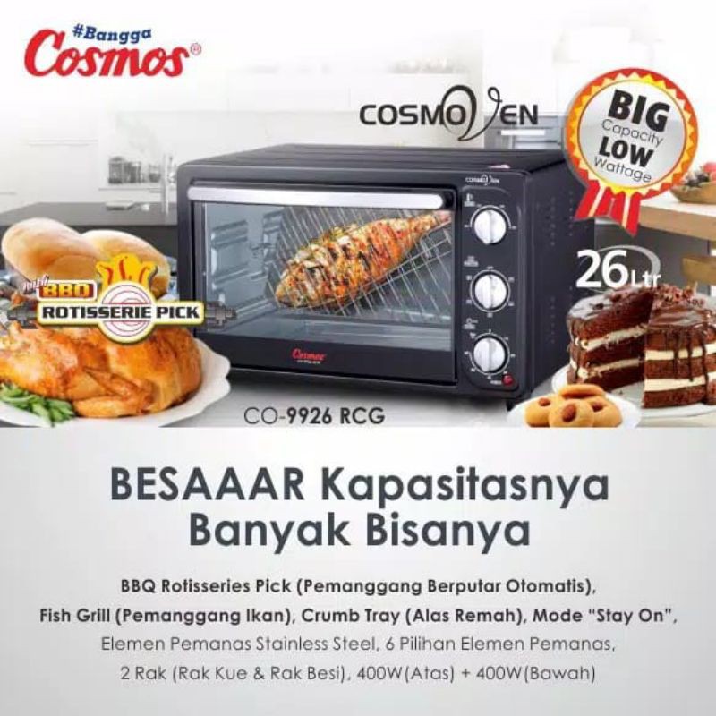 Oven Listrik 26 Liter Cosmos CO-9926 RCG