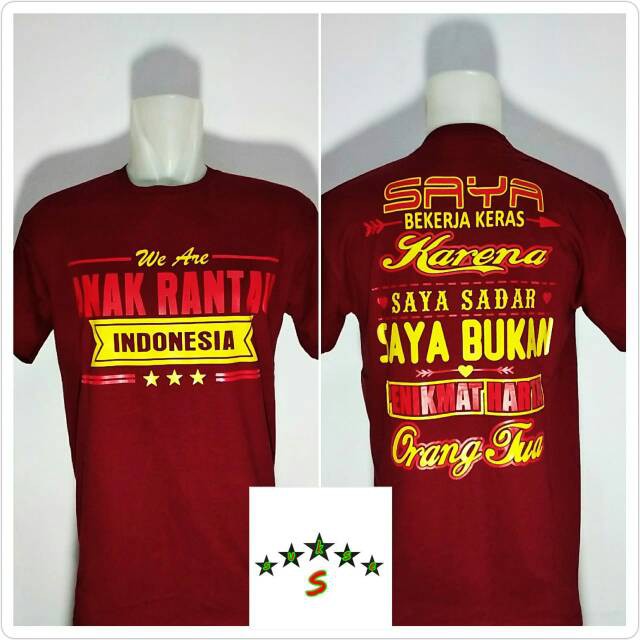 Kaos  distro baju tshirt pakaian pria anak rantau marun