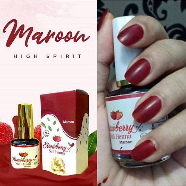 [KECIL] Kutek Henna Strawberry  / Nail Henna Muslimah / Kutek Halal Untuk Sholat - 5ML