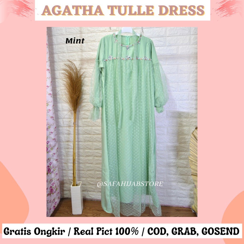 AGATHA TULLE DRESS / DRESS LEBARAN / DRESS MEWAH