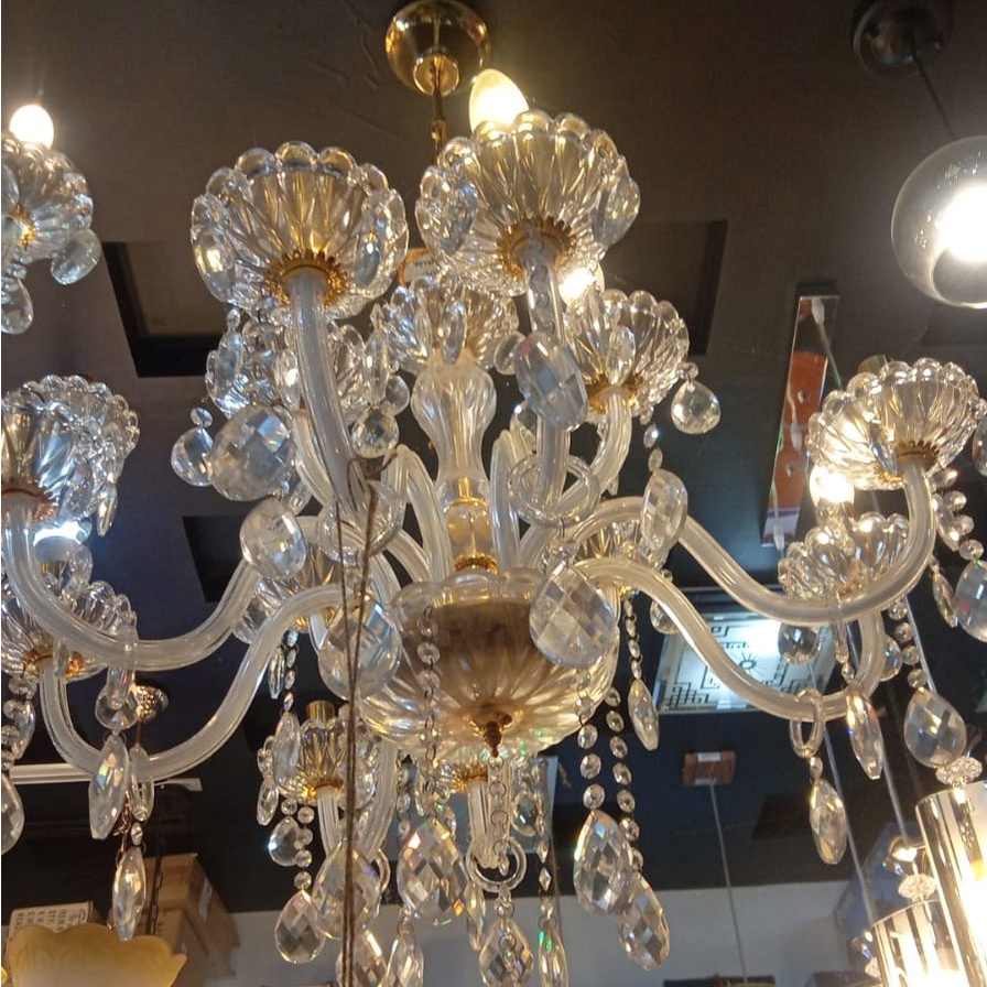 Lampu Gantung Hias - Lampu Gantung Lilin Kristal 9898 / 8+4 GD