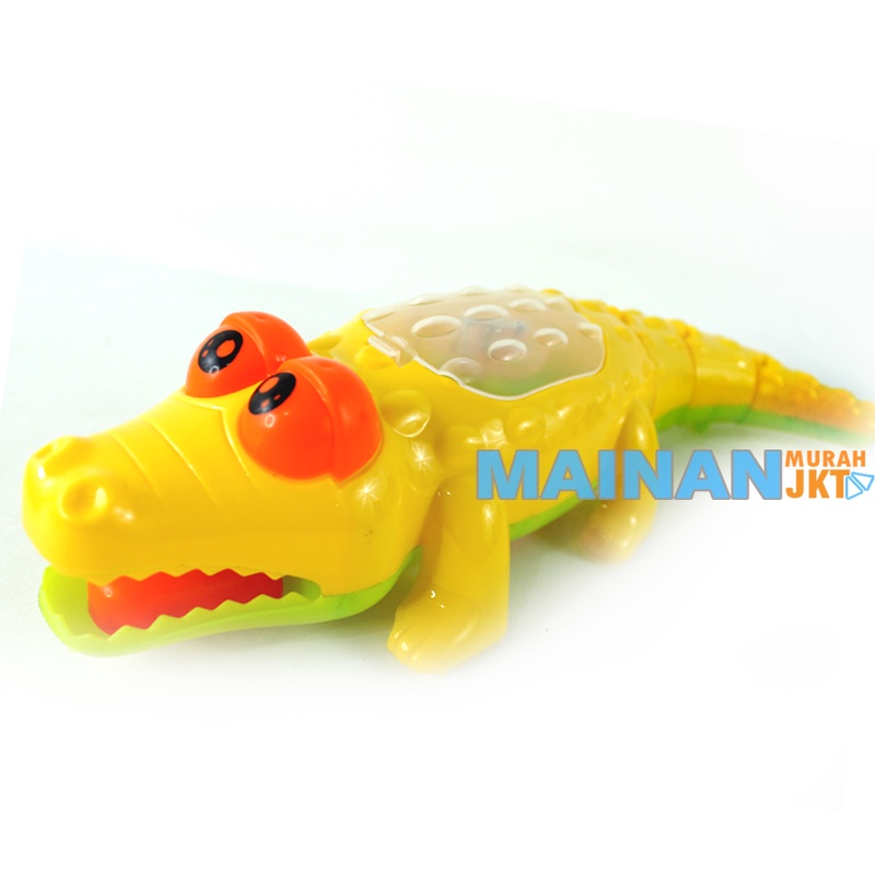 MAINANKEI MAINAN ANAK MURAH BUAYA TARIK LED MENYALA OCT7235 CROCODILLE MAINAN ANAK BUAYA RODA