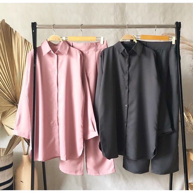 PREPPY SET 2pc (TUNIC KEMEJA + HARREM PANTS)