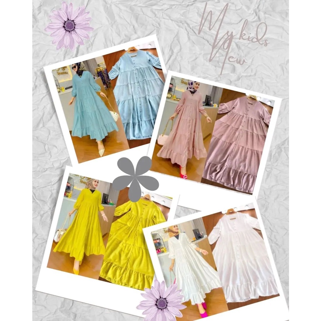 Midi Tunik Lili Bahan Rayon Viscon Ukuran M L XL / Midi Dress / Midi Dress Muslim / Midi Dress Rayon