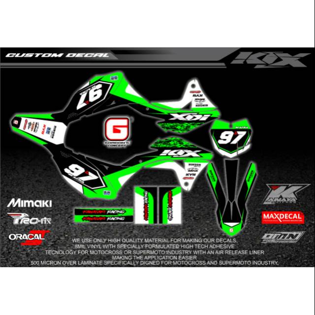 Decal klx gordon hijau harga termurah