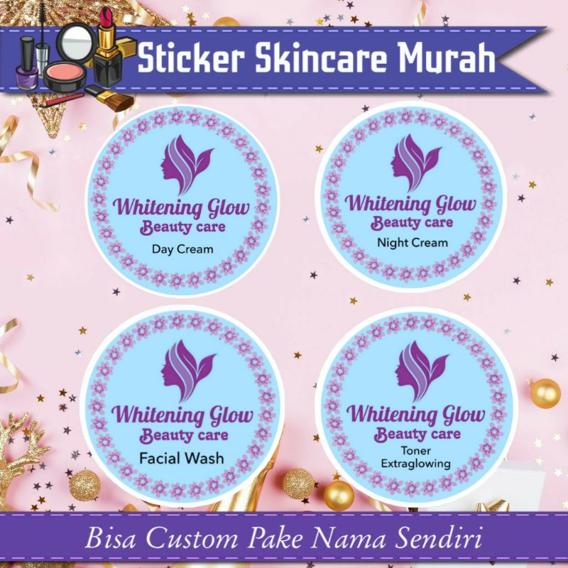 

(ISI 100 PCS) STICKER SKINCARE CREAM CUSTOM MURAH