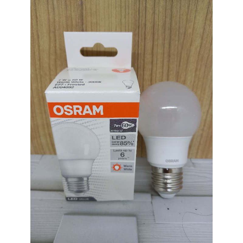 BOHLAM LAMPU LED OSRAM WARM WHITE 7 WATT ORIGINAL ASLI