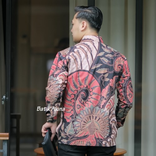 Batik pria lengan panjang Kemeja Atasan Baju batik pria laki laki lengan panjang premium cowok solo