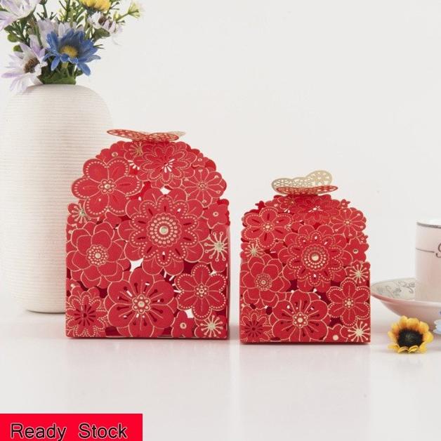 

LK 50PCS PACK WEDDINGBOX HOLLOW BUTTERFLY GIFT BAG BANQUET GIFT BOX DSFD2215645