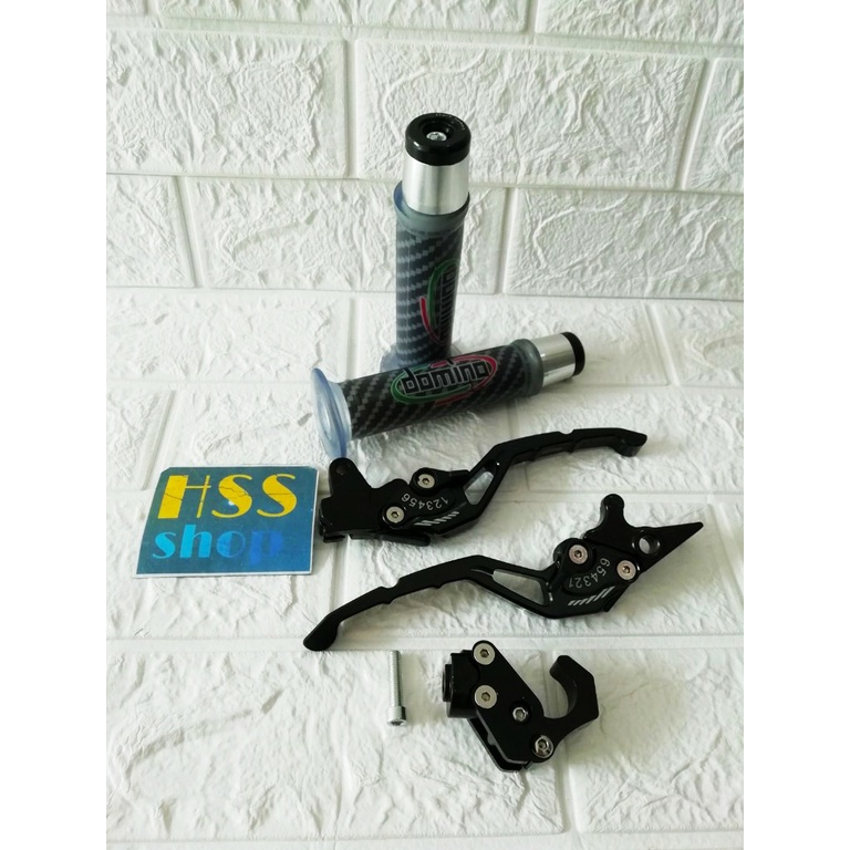 Handle Rem Setelan + Handgrip + Jalu Stang + Gantungan Cnc = Beat Karbu/Fi. Scoopy, Karbu/Fi Vario 1