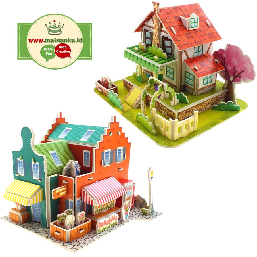 Mini 3D Puzzle FLOWER SHOP | Kado Anak Sekolah | Hadiah Anak 1690-39