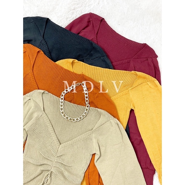 MDLV ~ BAJU RAJUT TOP ELLIE TALI // ATASAN LENGAN PANJANG RAJUT // FASHION WANITA