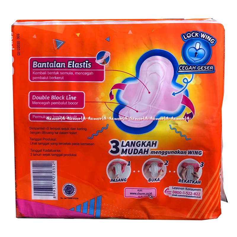 Charm Body Fit 23cm Extra Maxi Wing Kembali Bentuk 20pads Pembalut Wanita dengan Sayap Wings Charms