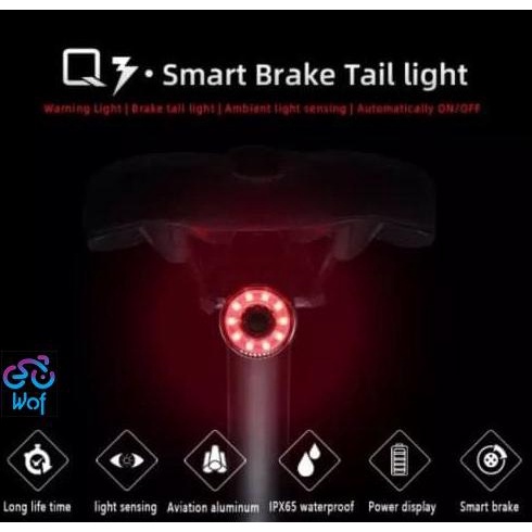 Lampu Sepeda Rockbros Q3 Smart Bike Lamp + 2Brackets Rockbross not Q5