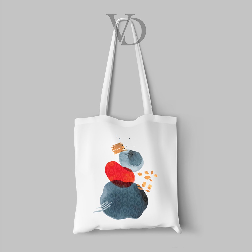 TOTE BAG KANVAS MOTIF ABSTRACT ART JEPANG / AESTHETIC TOTE BAG / TAS BELANJA MOTIF  JAPAN ABSTRAK