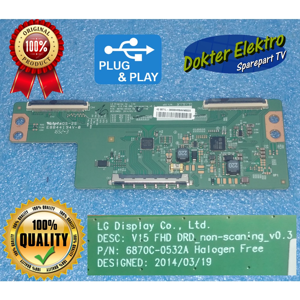 TCON PANASONIC TH-43E302G V15 FHD 6870C-0532A