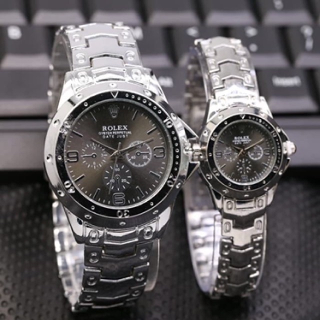 Jam Tangan Pria/Wanita/Couple Rolex Crono Hiasan Angka Stainliss