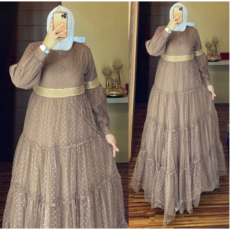 gamis tulle dot