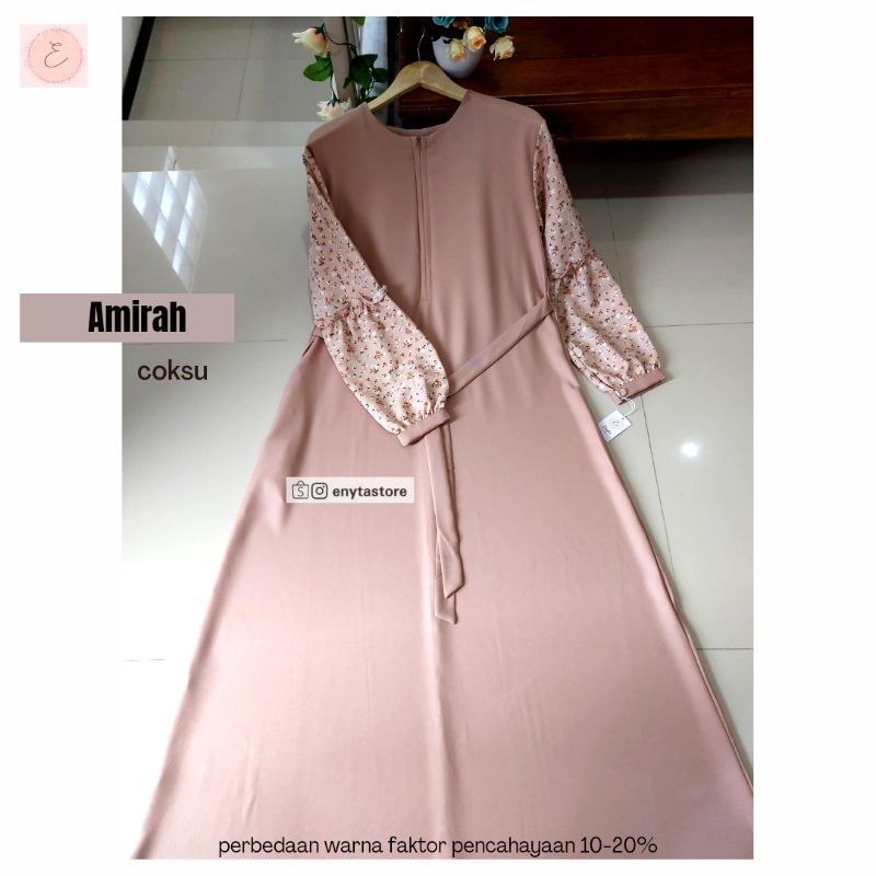 Gamis/ Dress Amirah & Ceylan by Enyta | bahan Shakilla | 1kg = 3pcs | Busui friendly-amirah - coksu
