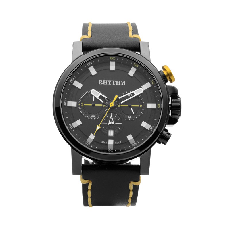 Rhythm SI1604L02 Chronograph Jam Tangan Pria Leather Strap